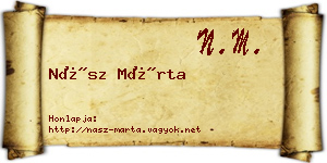 Nász Márta névjegykártya