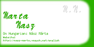 marta nasz business card